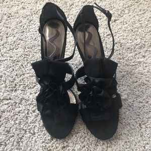Nina Black Rose Heels, WORN ONCE